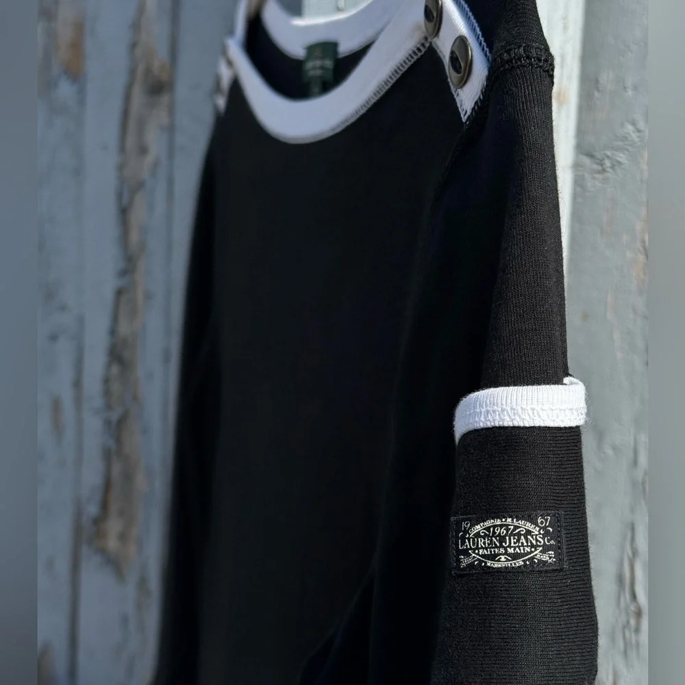 Lauren Ralph Lauren Black Shirt Small Women’s Boat Neck Basic Chic Elegant Style - Picture 4 of 6